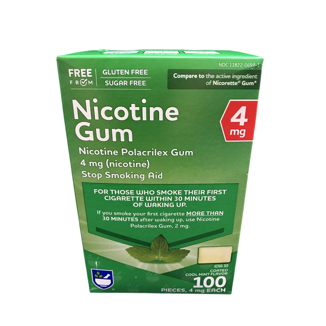Nicotine Gum 4 mg – Cool Mint Flavor (100 Pieces)