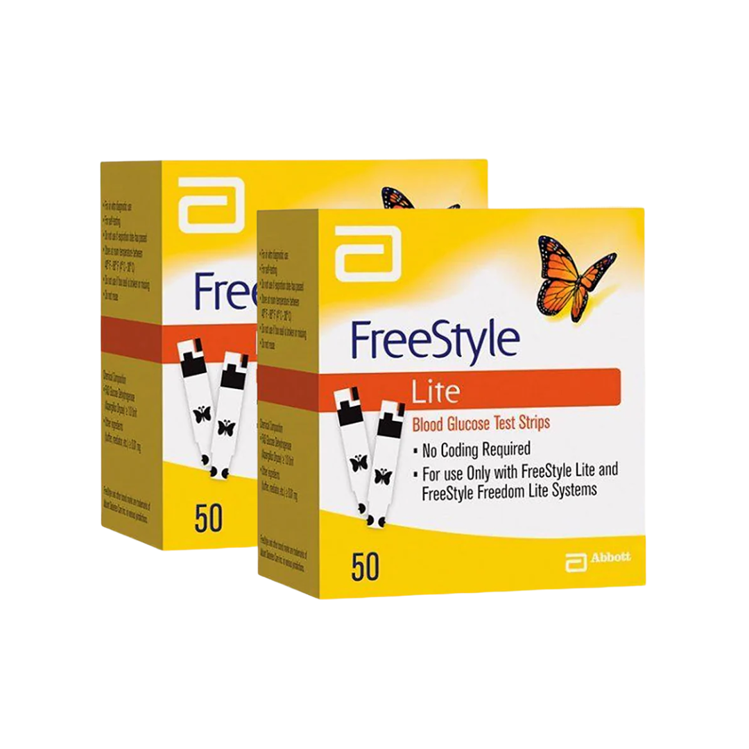 Freestyle Lite Blood Glucose Test Strips – 50 Pack (Pack of 2)