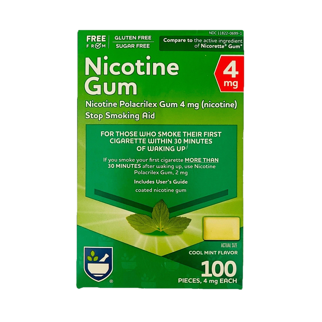 Nicotine Gum 4 mg – Cool Mint Flavor (100 Pieces)
