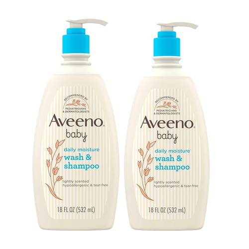 Aveeno Baby Daily Moisture 2-in-1 Body Wash & Shampoo with Oat Extract, Tear-Free, 18 oz
