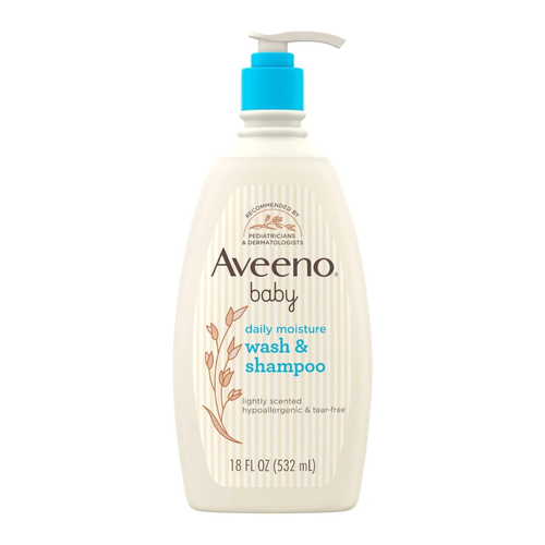 Aveeno Baby Daily Moisture 2-in-1 Body Wash & Shampoo with Oat Extract, Tear-Free, 18 oz