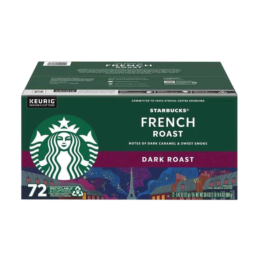 Starbucks Dark French Roast K-Cup Coffee Pods – 72 Count
