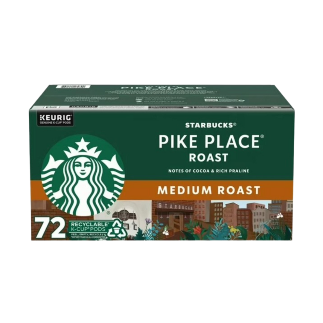 Starbucks Pike Place Roast Medium Roast K-Cup Coffee Pods – 72 Count