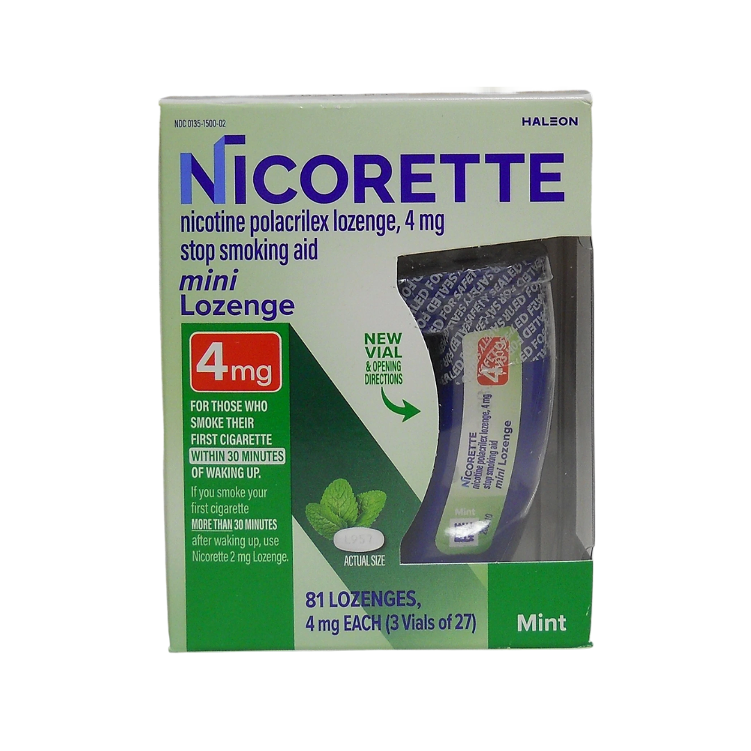 Nicorette 4mg Nicotine Mini Lozenge – Mint, 81 Count