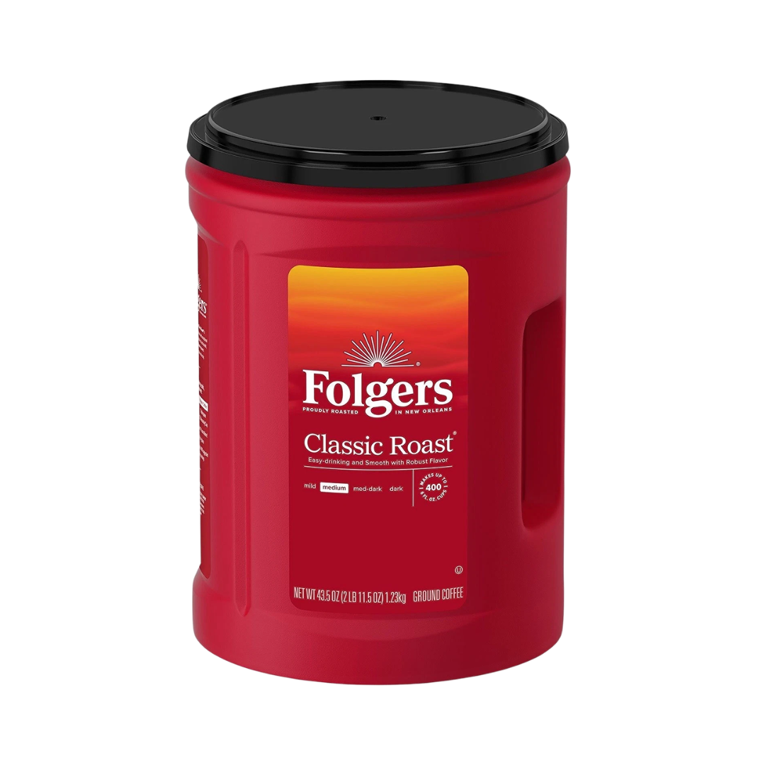 Folgers Classic Roast Ground Coffee – Medium Roast, 43.5 oz
