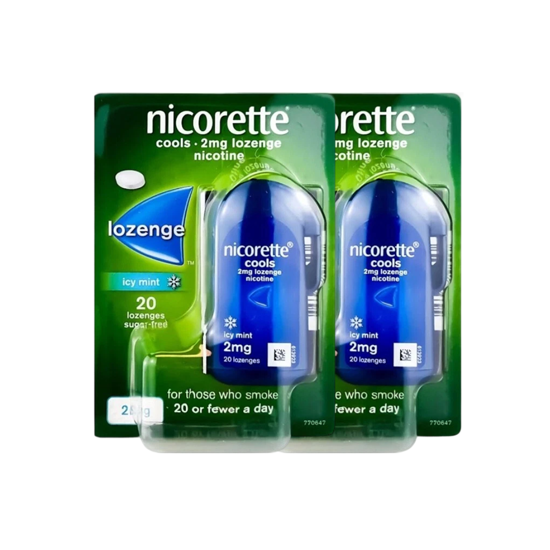 Nicorette Cools 2 mg – Icy Mint Lozenges (20 Count) Pack of 2