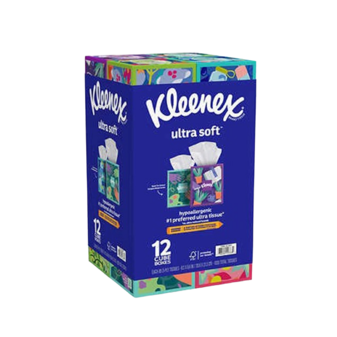 Kleenex Ultra Soft Facial Tissue – 3-Ply, 85 Count (12 Pack)