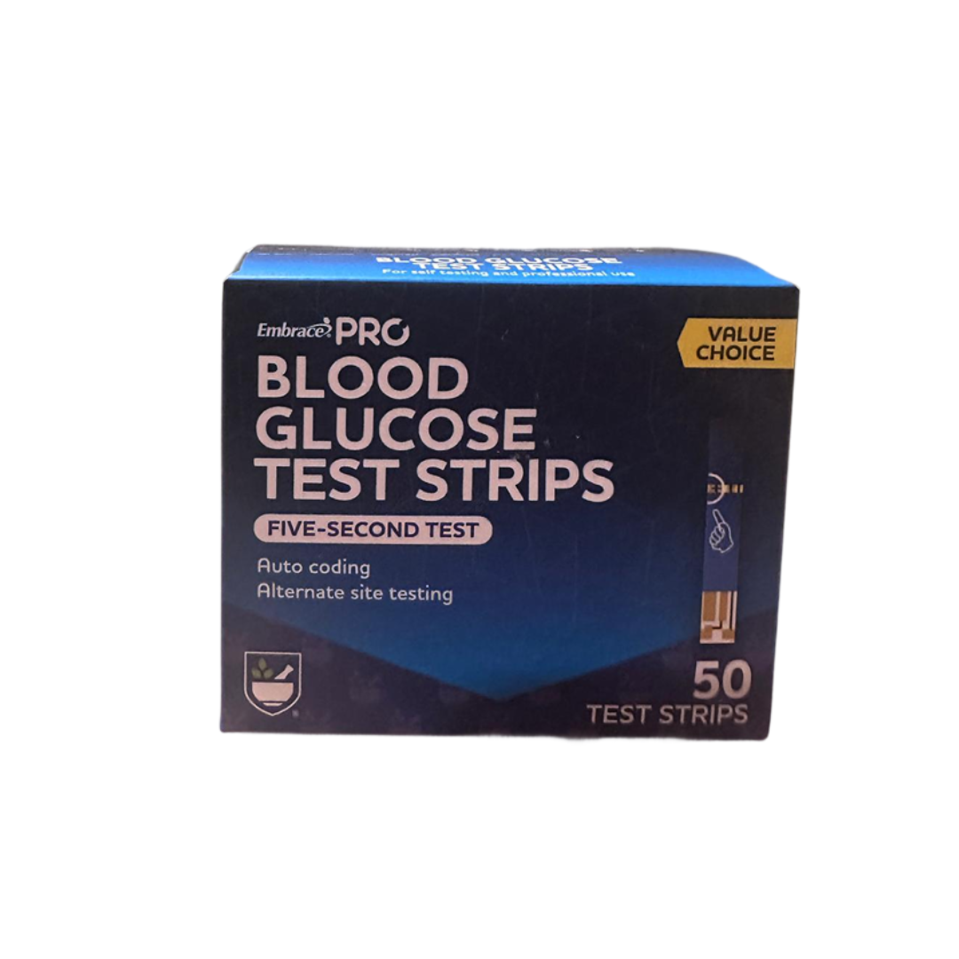 Embrace PRO Blood Glucose Test Strips – 50 Count